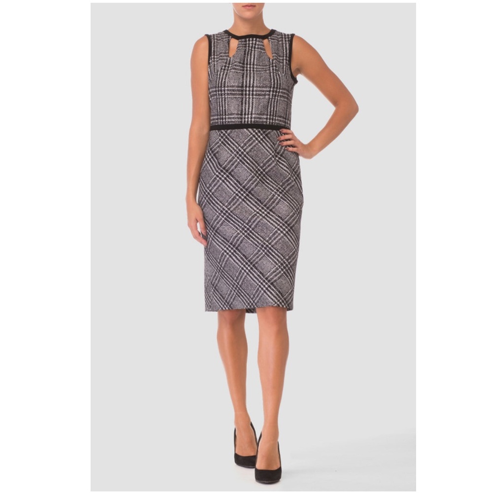 Joseph Ribkoff Sleeveless Tartan Print Sheath Dress